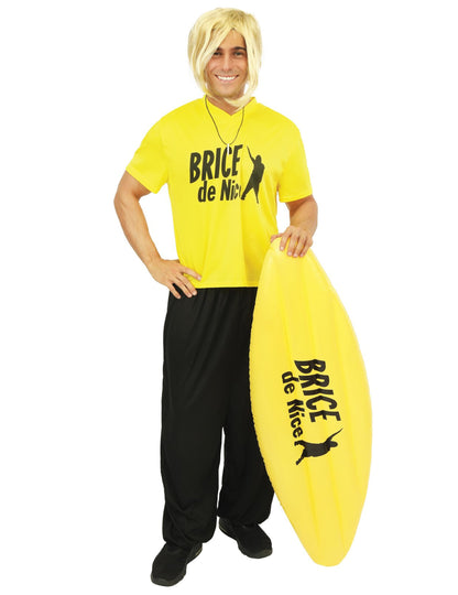 Vue de face du déguisement surfeur Brice de Nice™