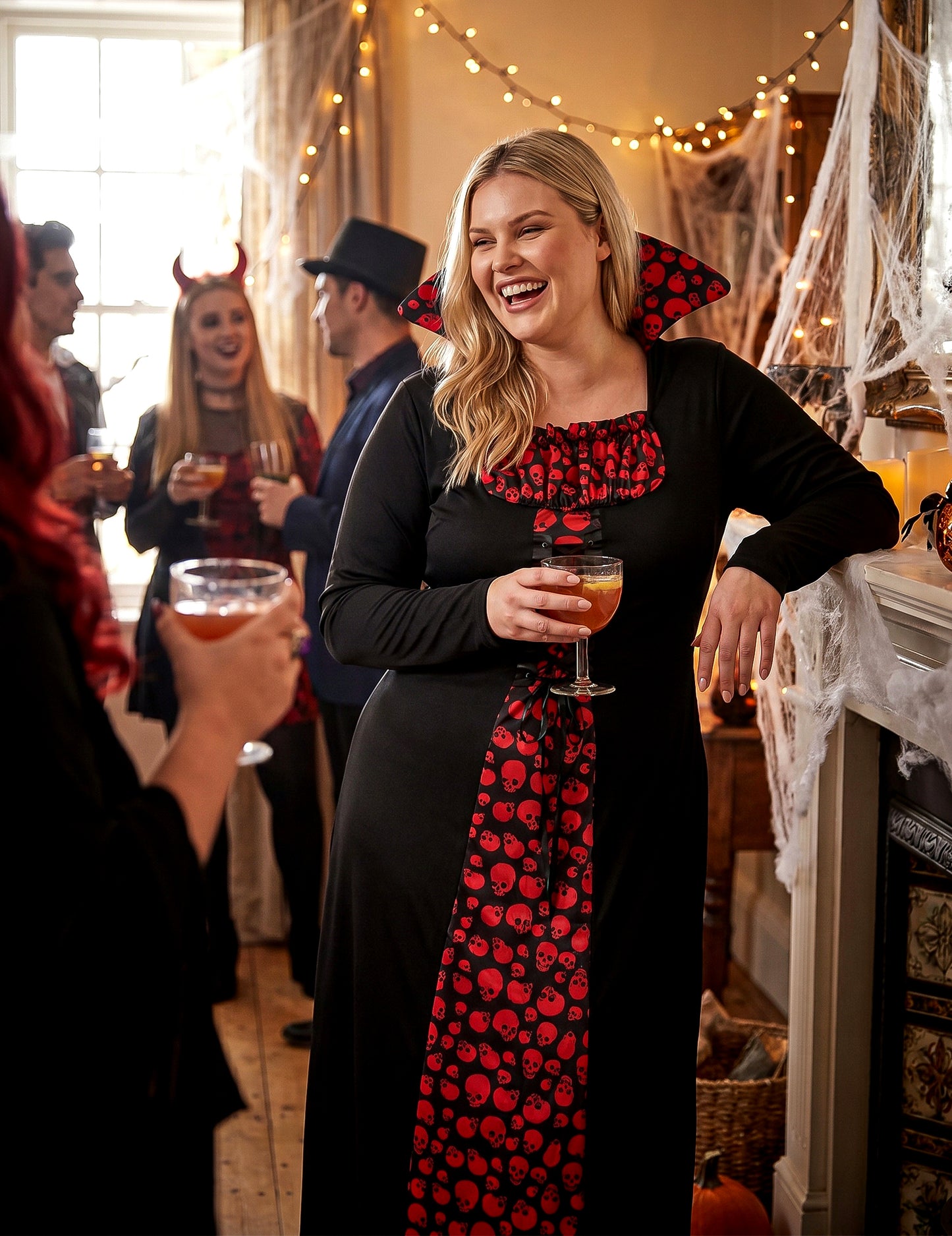 Elegant plus size vampierkostuum voor dames