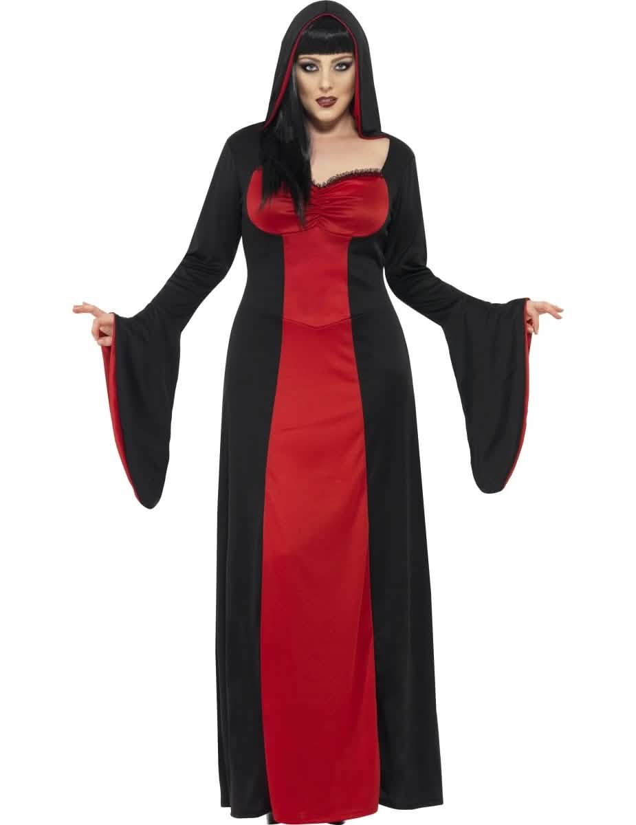 Vue de face du déguisement de vampire pour femme