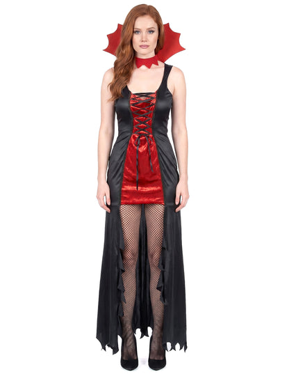 Déguisement vampire femme rouge et noir Halloween