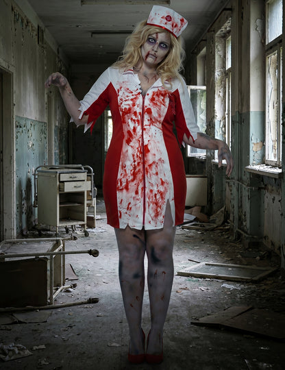 Bebloede verpleegster outfit voor dames Halloween
