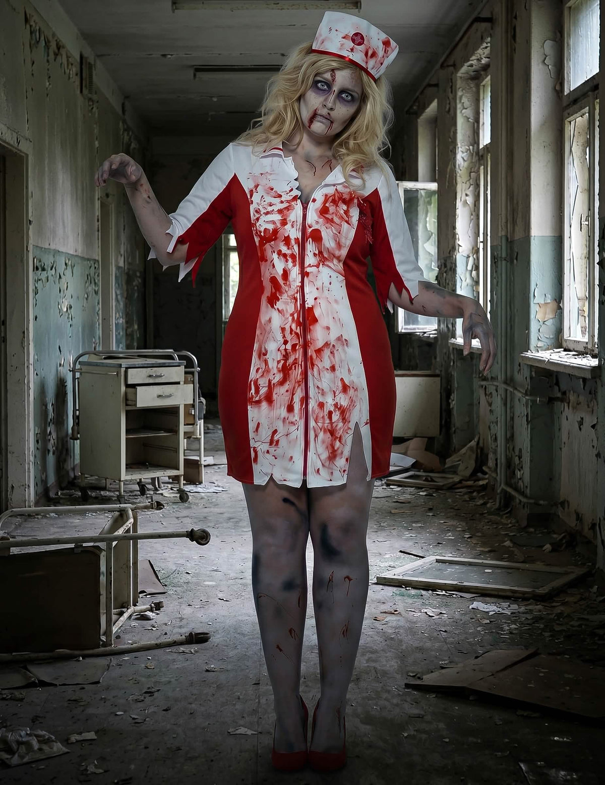 Déguisement zombie infirmière grande taille femme Halloween