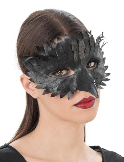 Kraai halfmasker leer-effect voor volwassenen