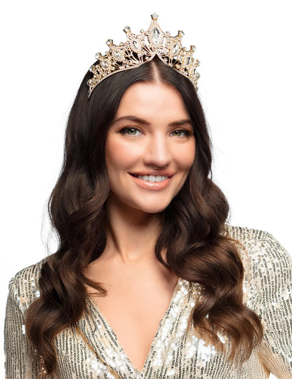 Diadème royal métallique rose gold adulte