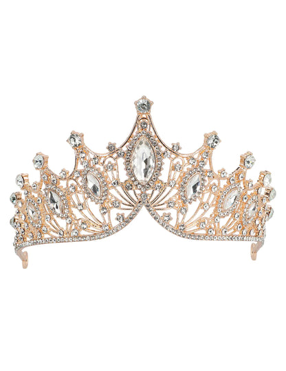 Diadème royal métallique rose gold adulte