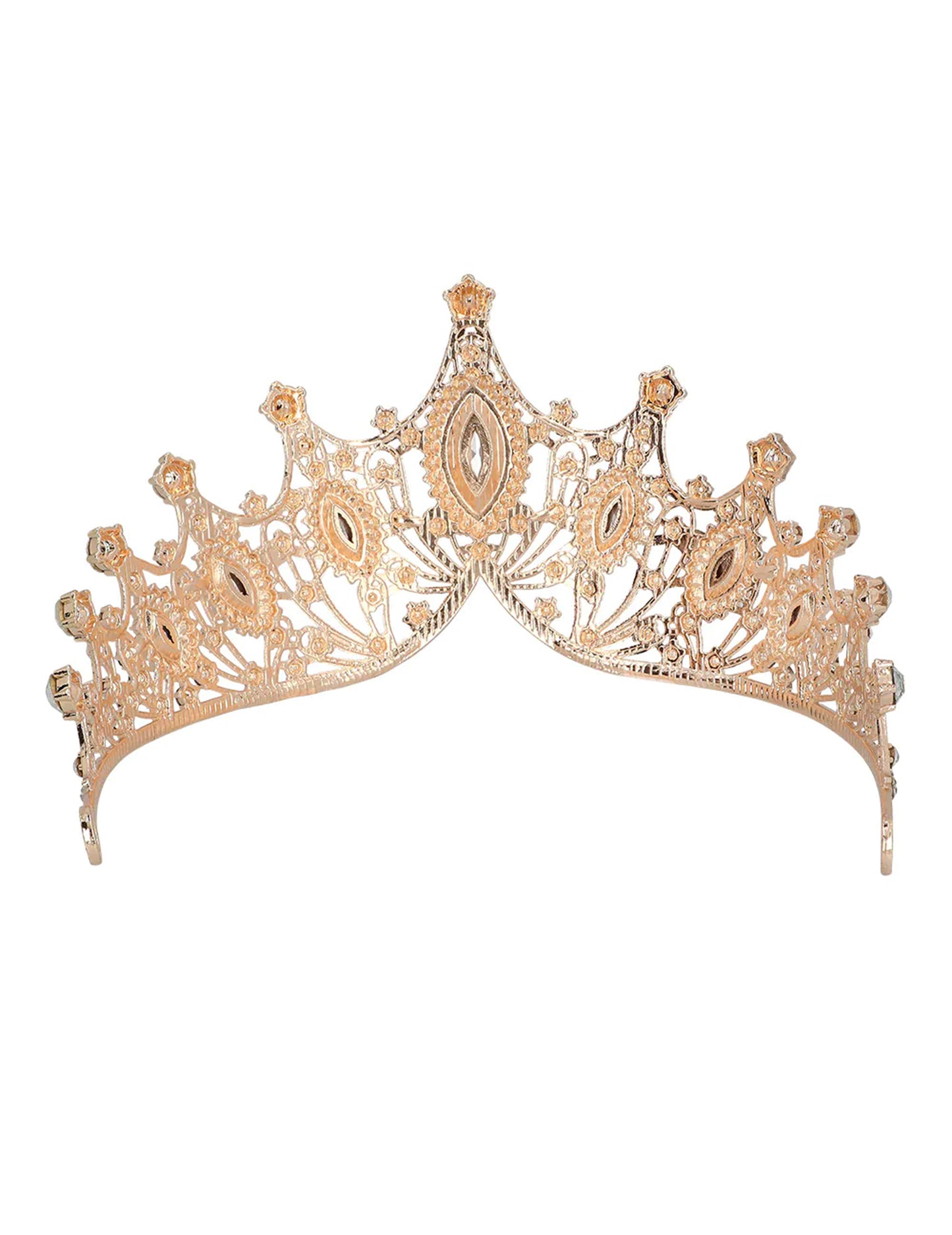 Diadème royal métallique rose gold adulte