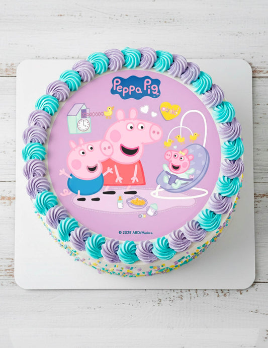 Disque azyme pour gâteau Peppa Pig™ New Baby 20 cm