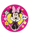 Disque en azyme Minnie rose avec motifs cœurs et fleurs