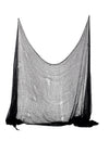 Décoration drap Halloween noir avec mailles déchirées
