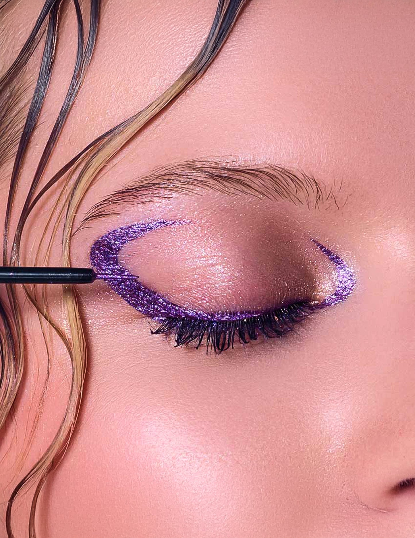Glitter eyeliner paars Si si la paillette™