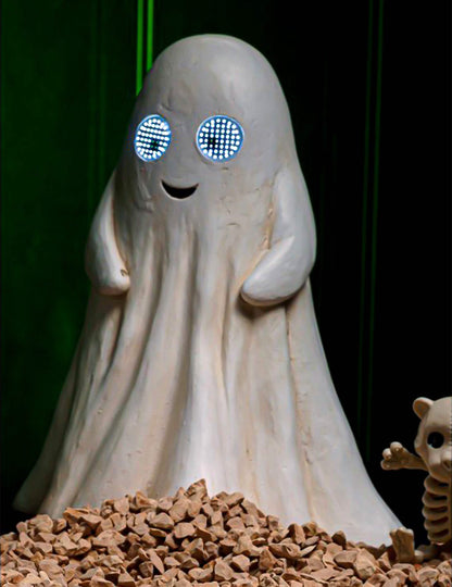 Fantôme décoratif Summerween en magnésie avec yeux LED animés 34,5 x 24 x 42 cm