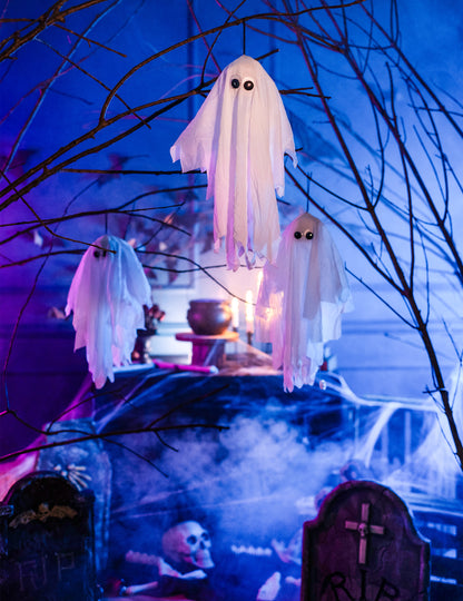 Bewegend en muzikaal hangend spook 48 cm