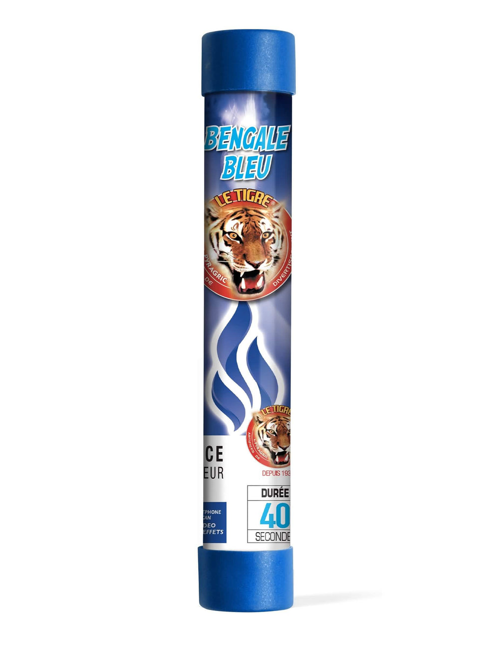 Feu de Bengale 40 secondes pour fête bleu
