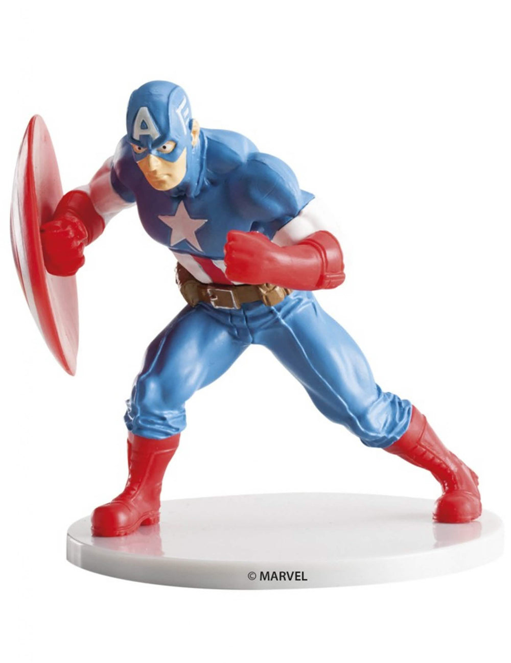 Beeldje Captain America voor kinderen blauw en rood met schild