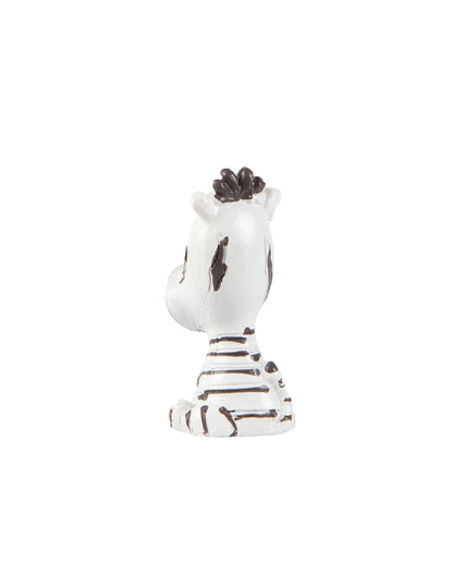 Vue de dos de la figurine en résine zèbre décoratif safari