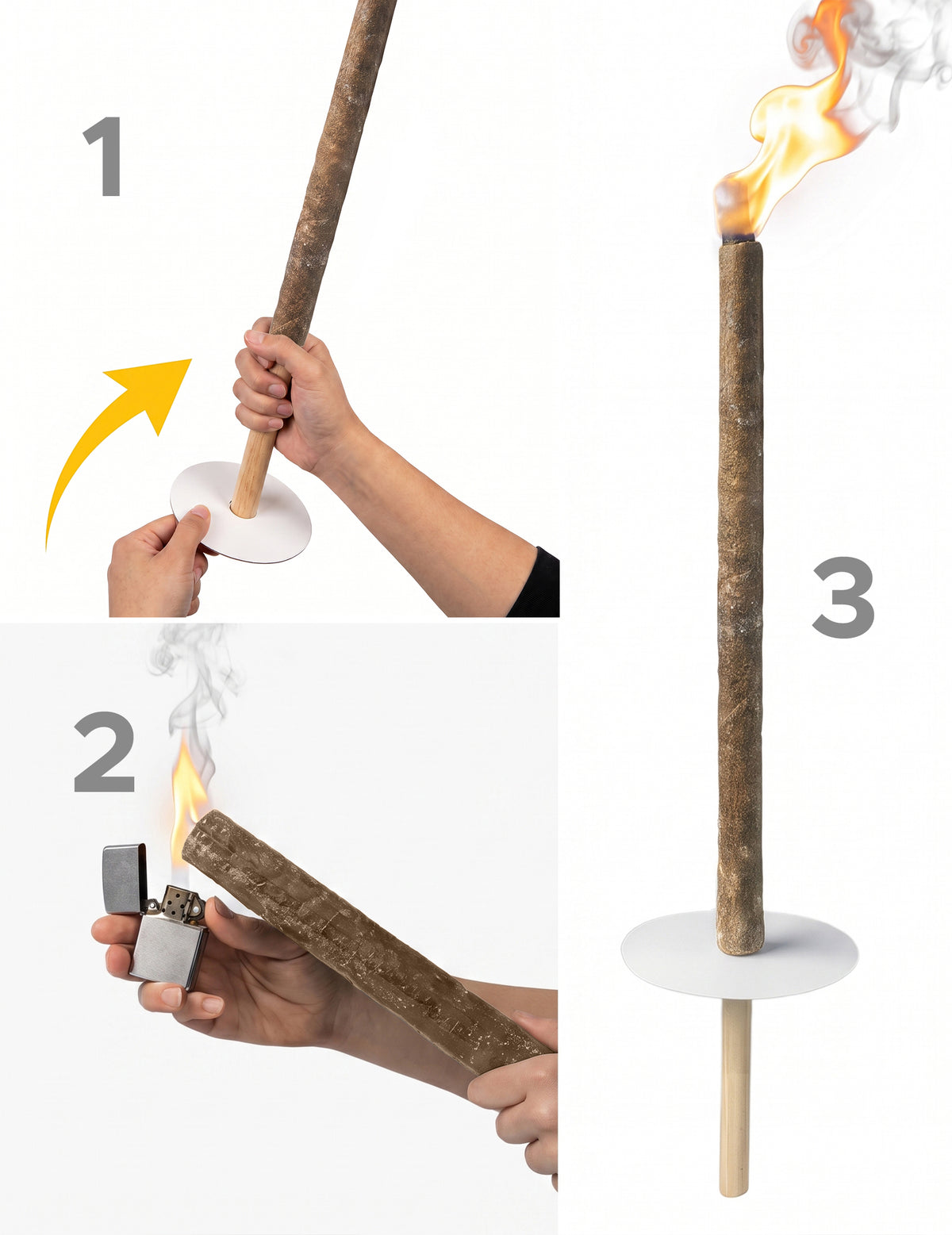 Flambeau en cire 90 minutes