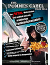 Fourchette pour frites heavy metal pour adulte argentée avec gravure