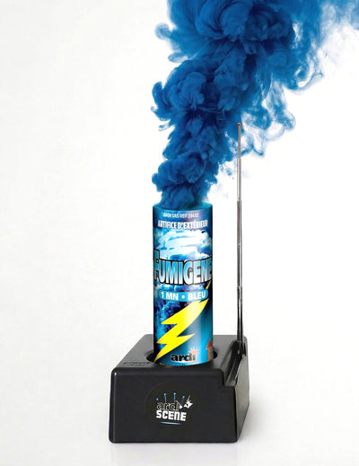 Fumigène à allumage électrique pour extérieur bleu 1 minute