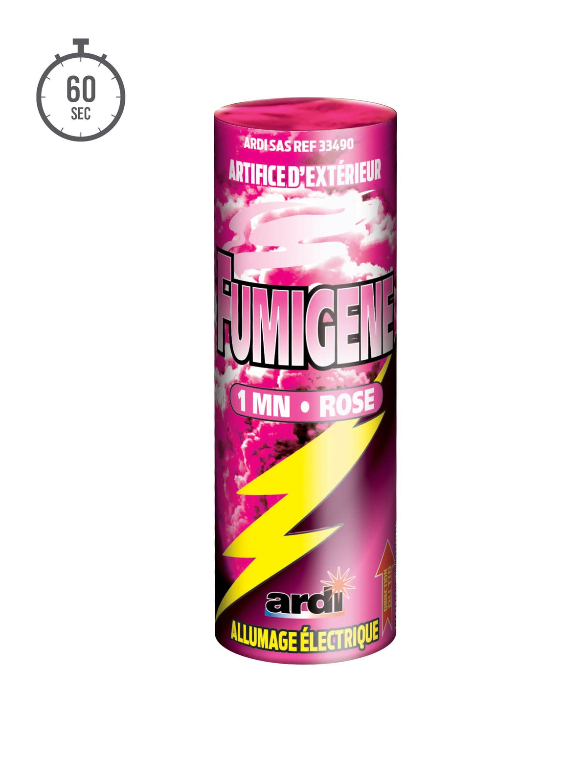 Fumigène à allumage électrique rose 1 minute
