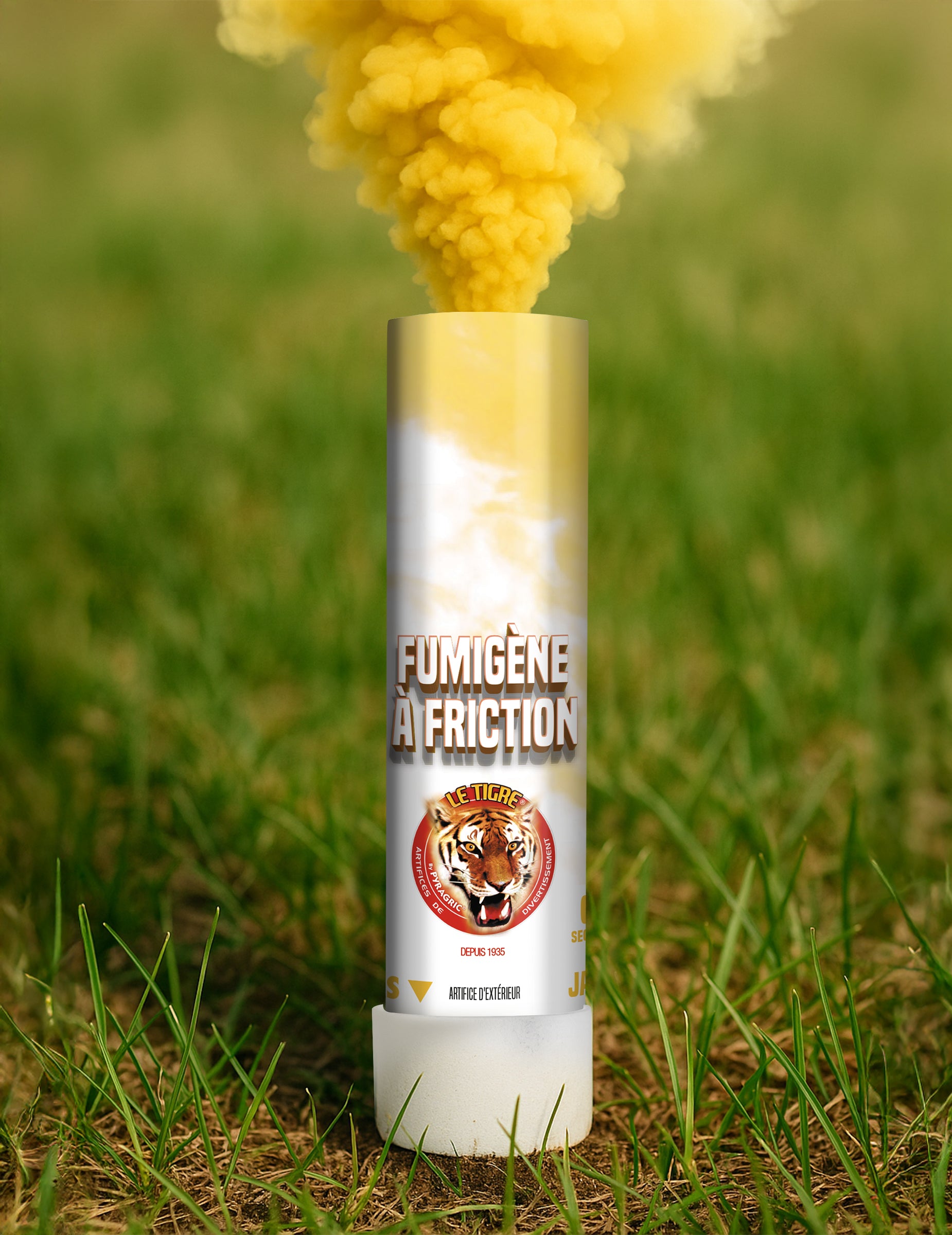 Fumigène à friction 1 minute pour extérieur jaune