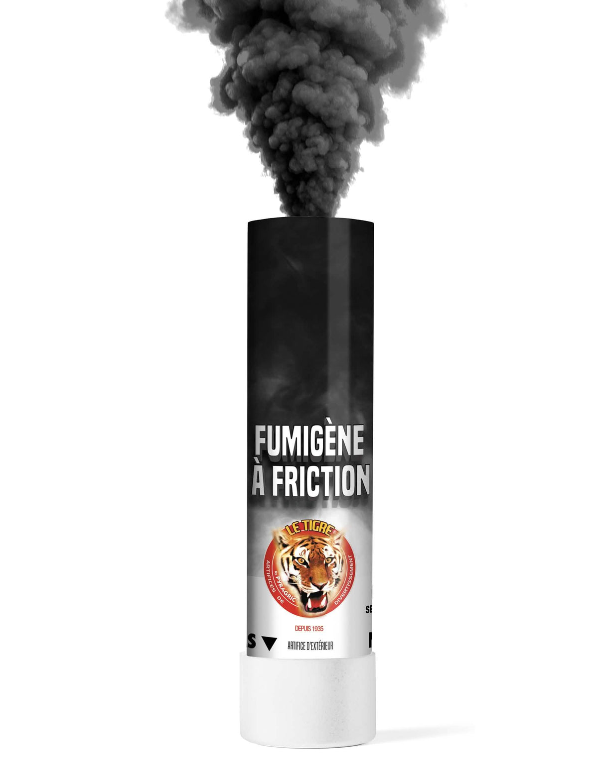 Effet de fumée noire produite par le fumigène à friction pour fête noir 1 minute