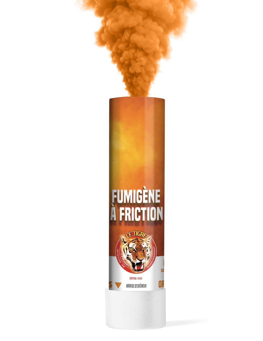Effet de fumée du fumigène à friction Le Tigre pour artifice d'extérieur orange 1 minute