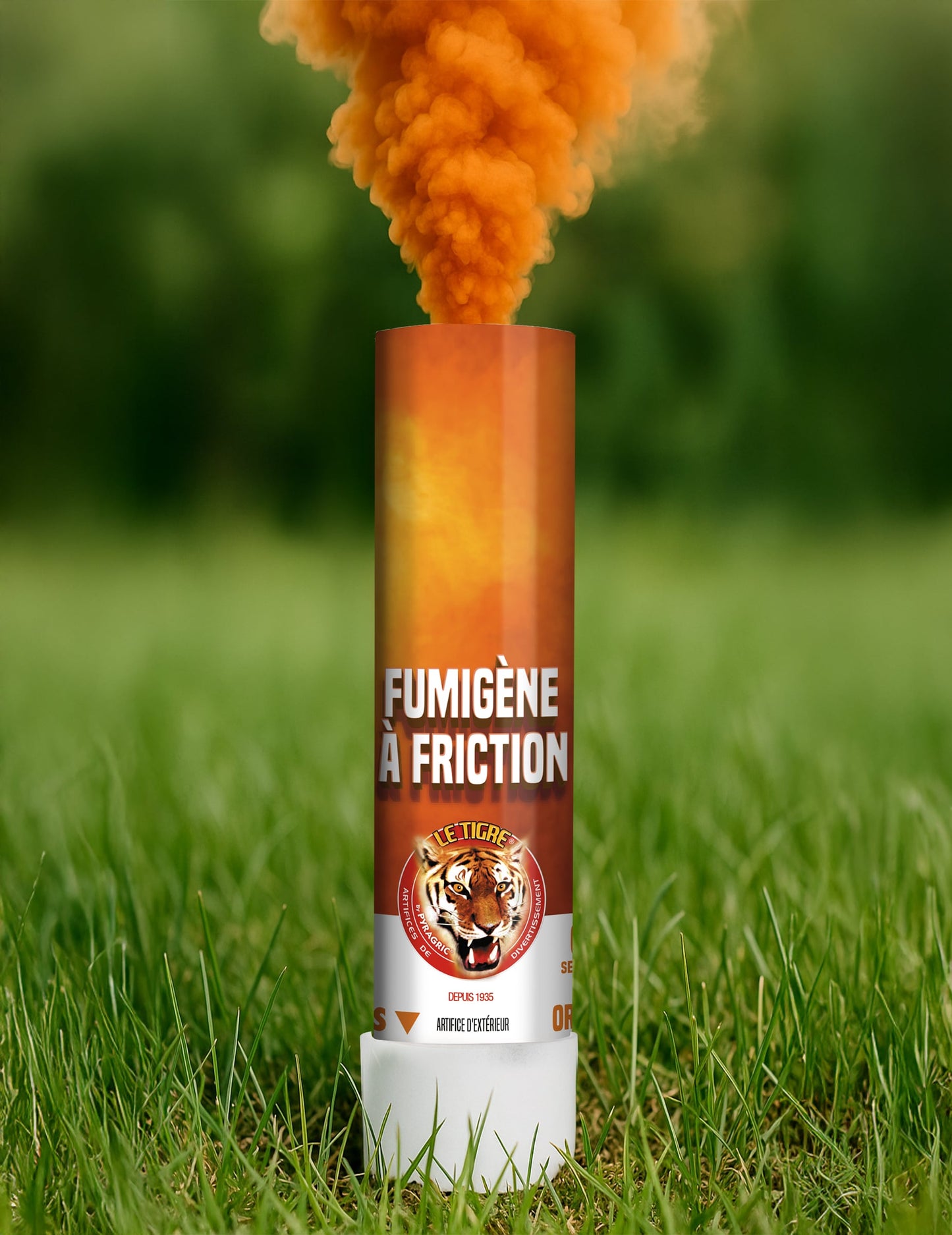 Fumigène à friction Le Tigre pour artifice d'extérieur orange 1 minute