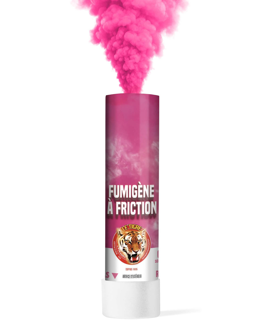 Dégagement de fumée du fumigène à friction rose 1 minute