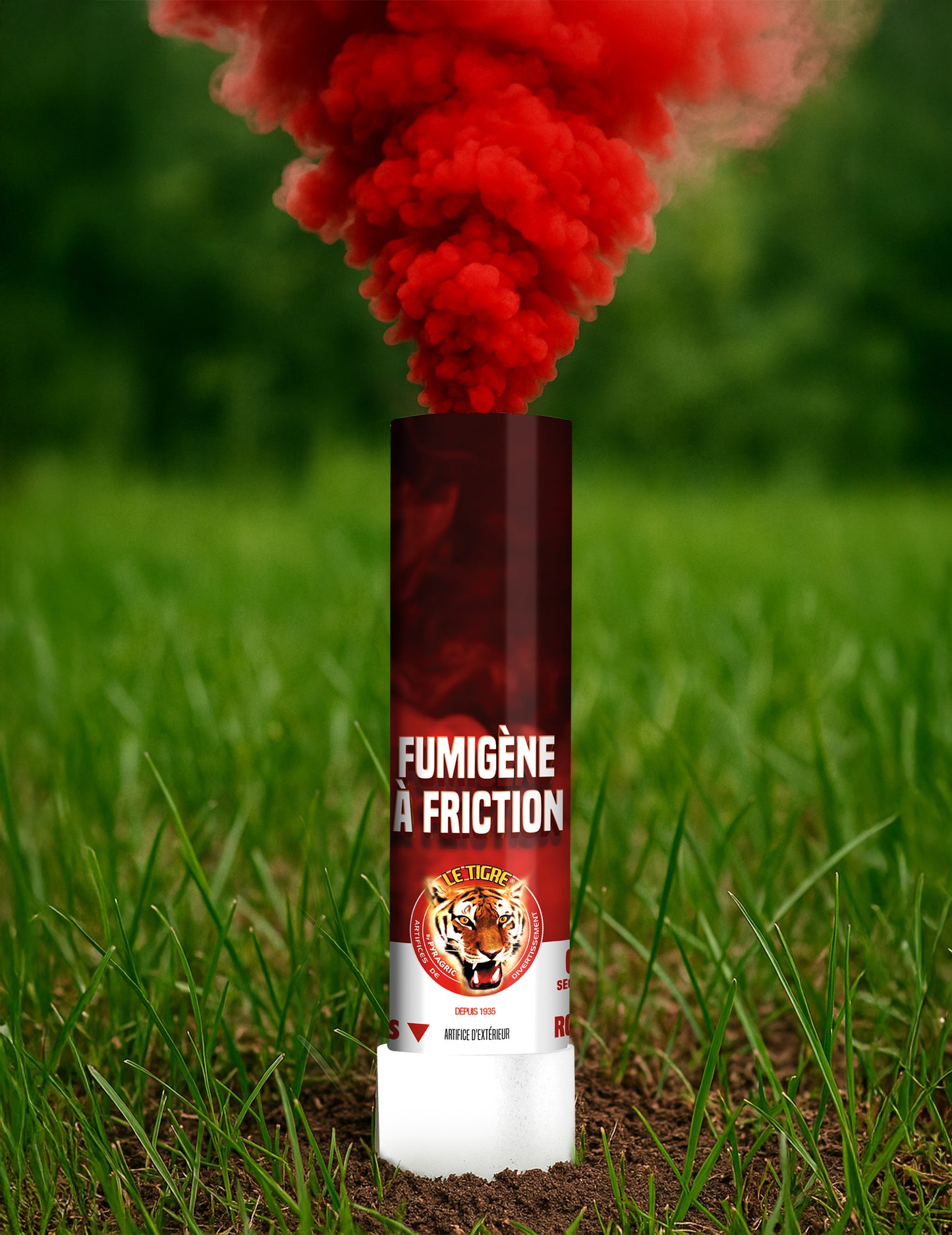 Fumigène à friction pour adulte rouge 1 minute