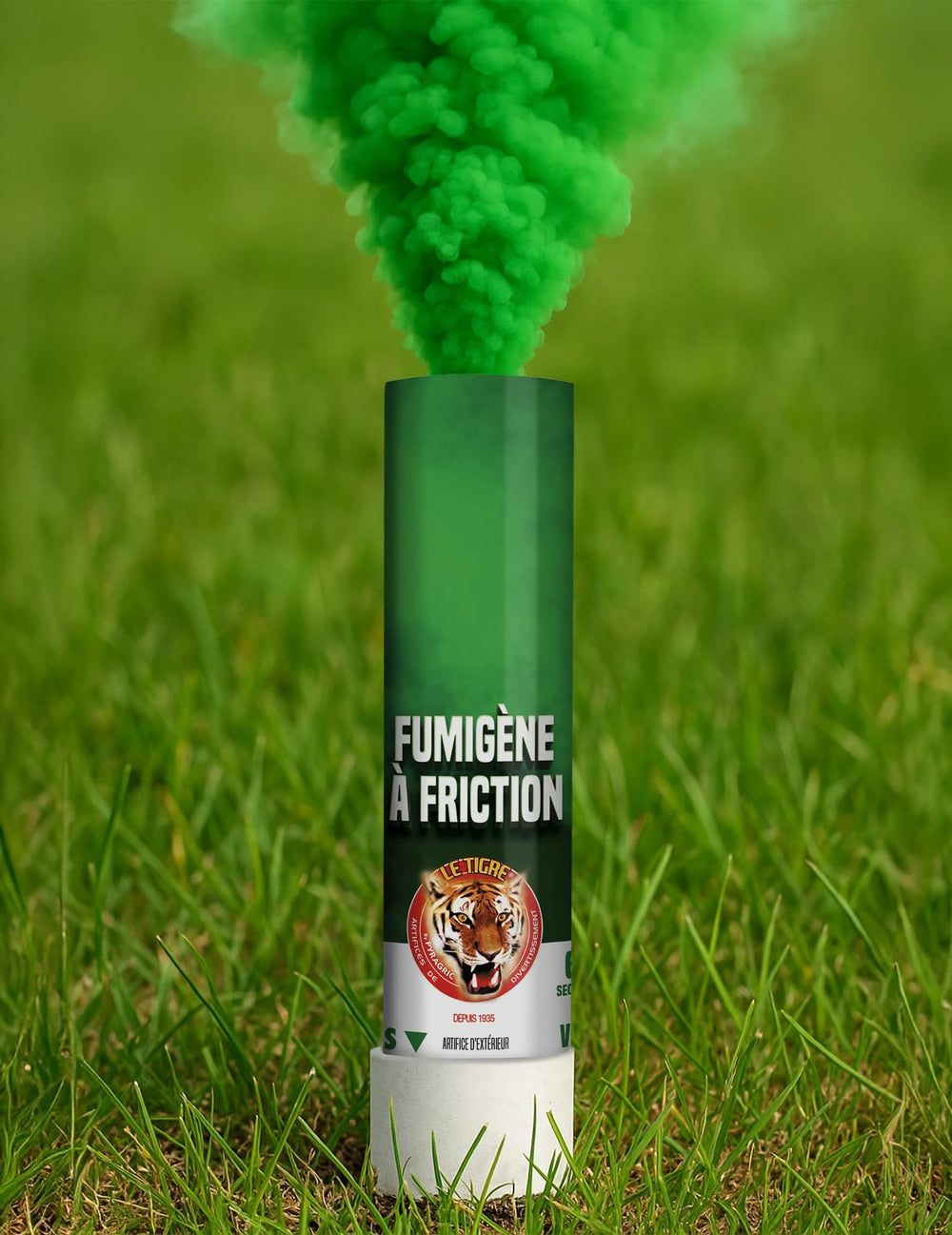 Fumigène à friction pour fête vert 1 minute