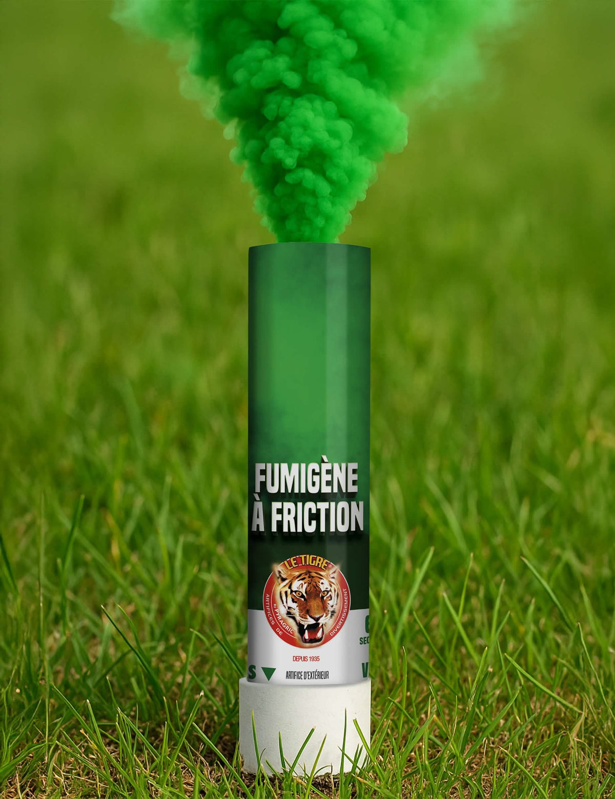 Fumigène à friction pour fête vert 1 minute