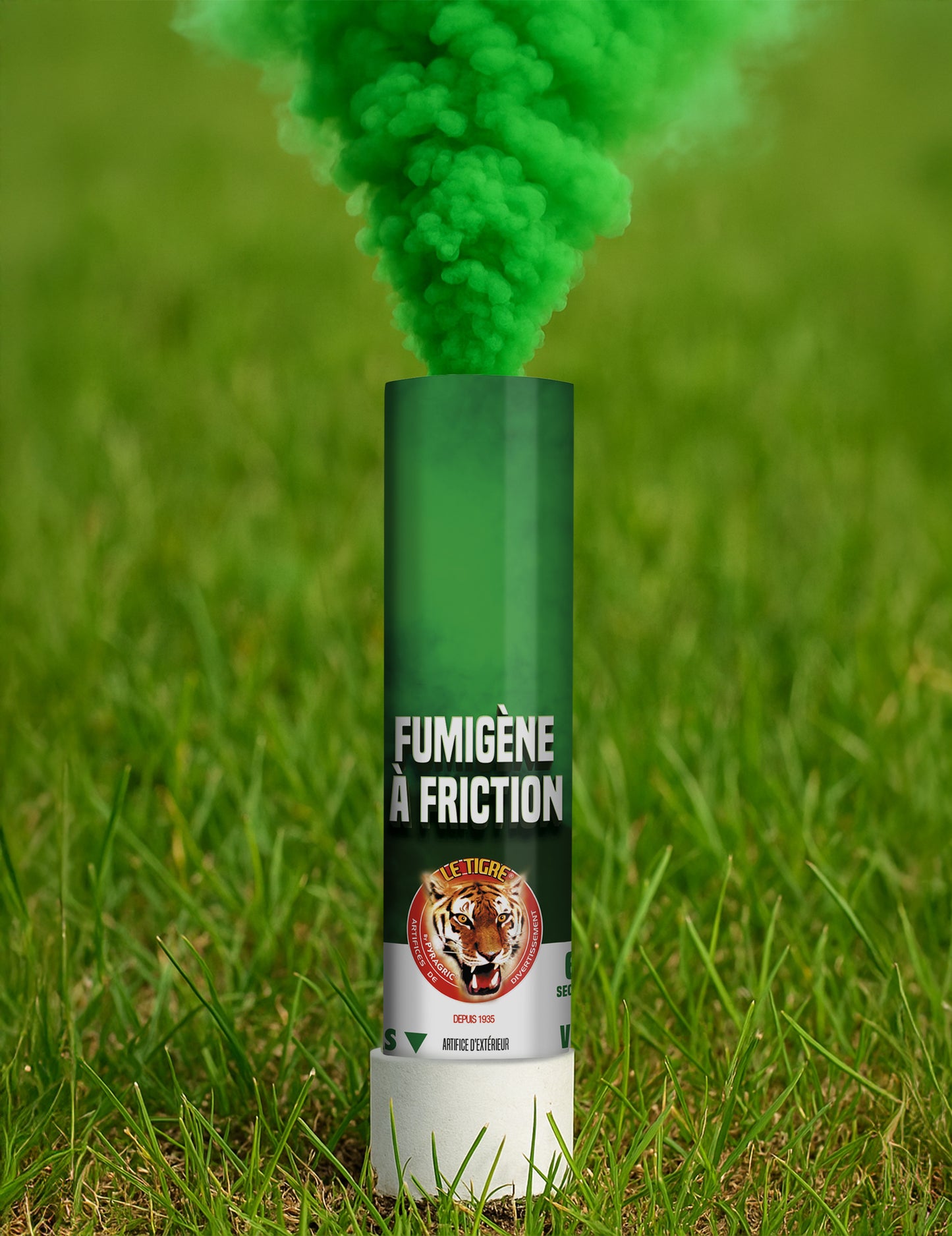 Fumigène à friction pour fête vert 1 minute