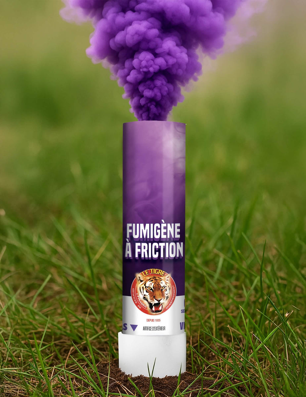 Fumigène à friction pour extérieur violet 1 minute