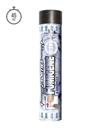 Vue de face du fumigène à goupille double sorties pour fête