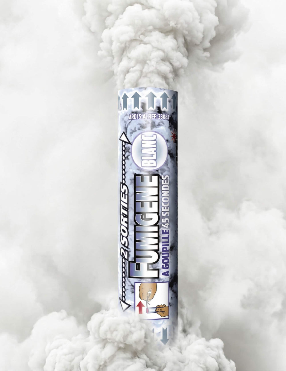 Fumigène à goupille double sorties pour fête blanc