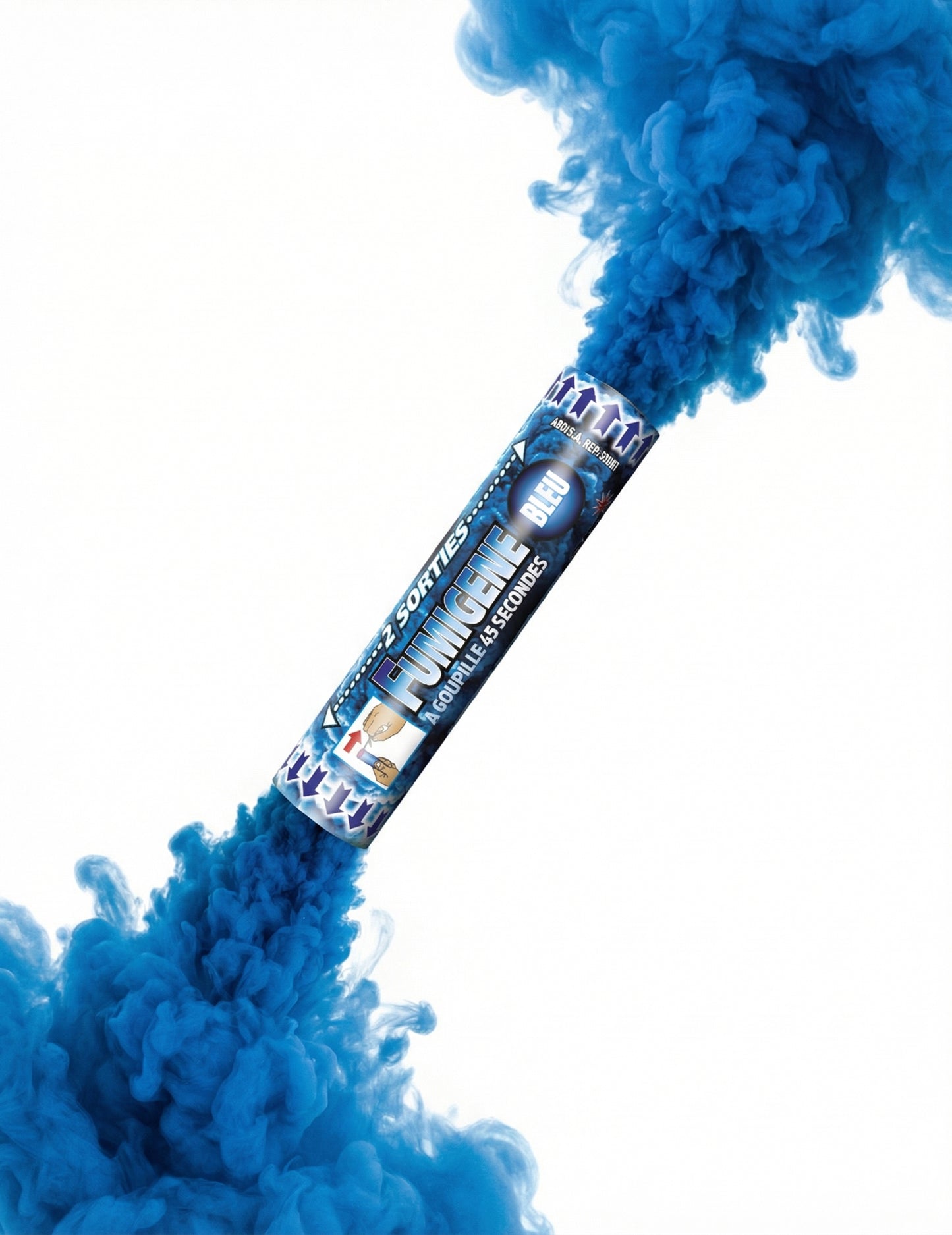 Fumigène à goupille double sorties pour fête bleu