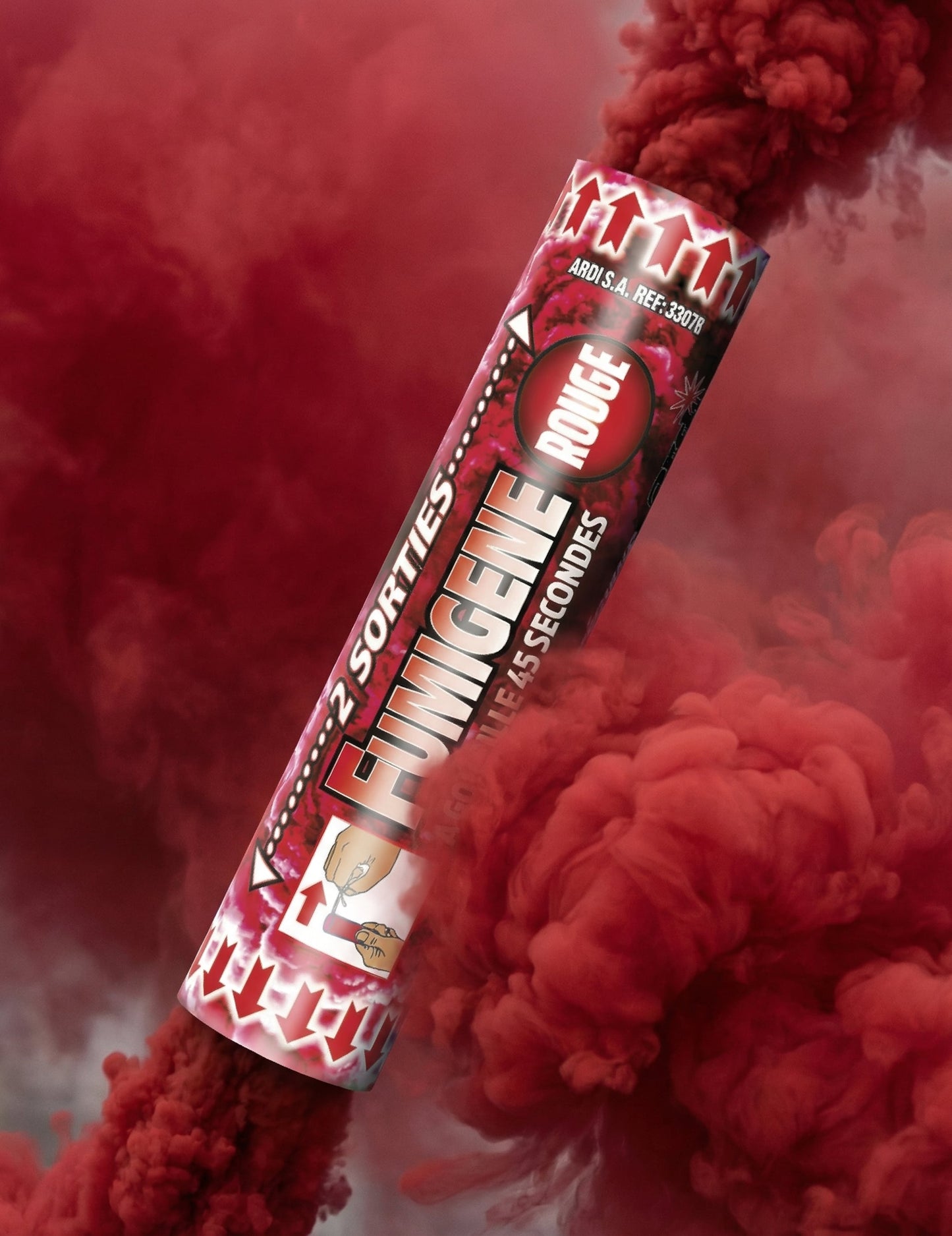 Fumigène à goupille double sorties pour fête rouge