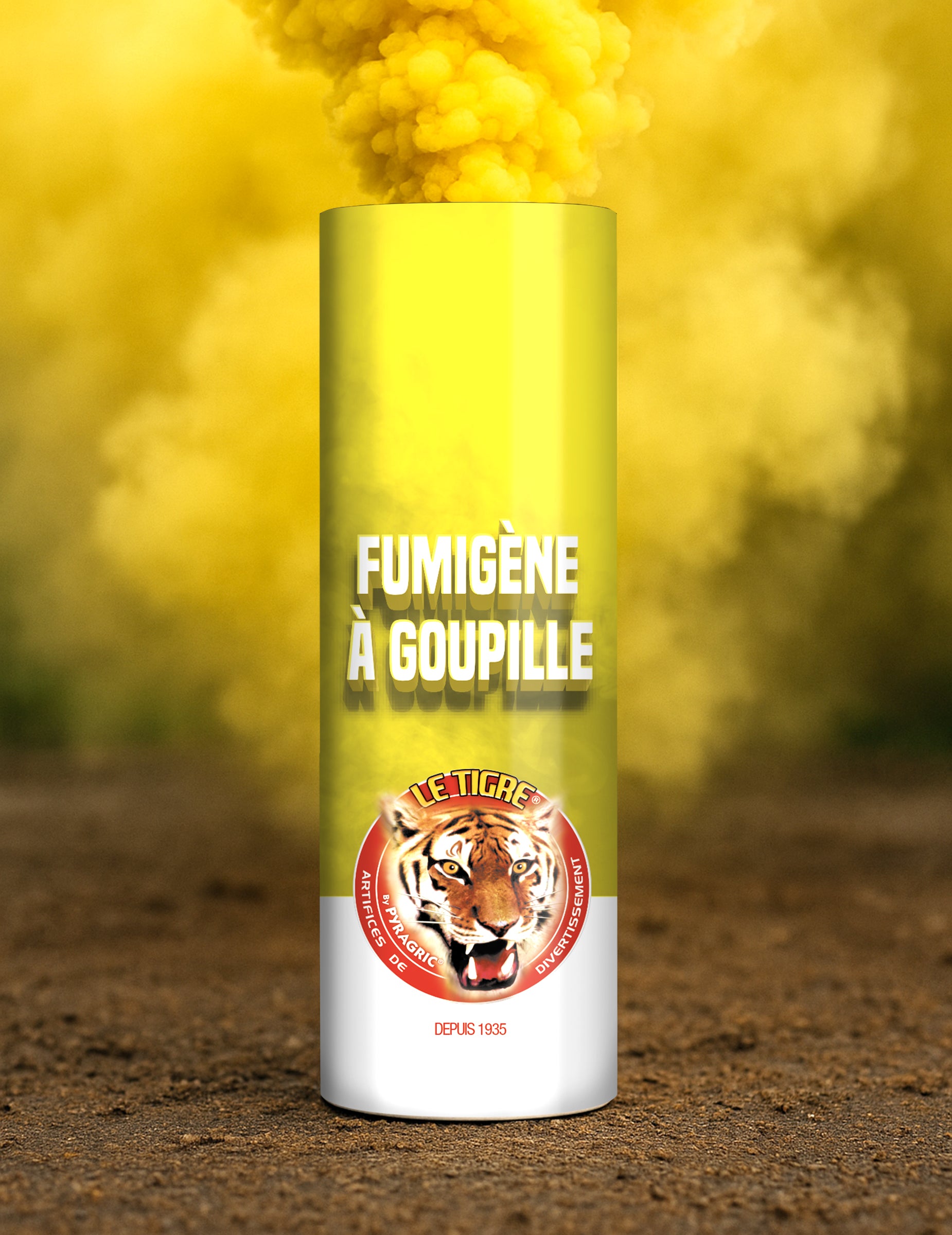 Fumigène à goupille pour adulte jaune 1 minute