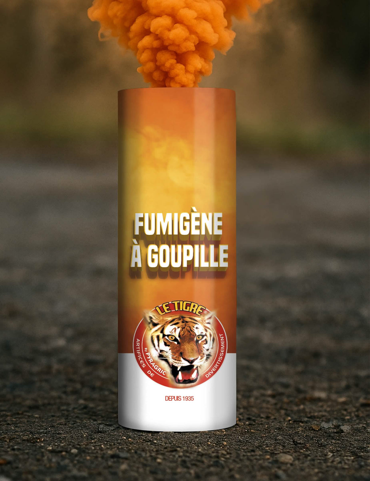 Fumigène à goupille pour adulte orange durée 1 minute
