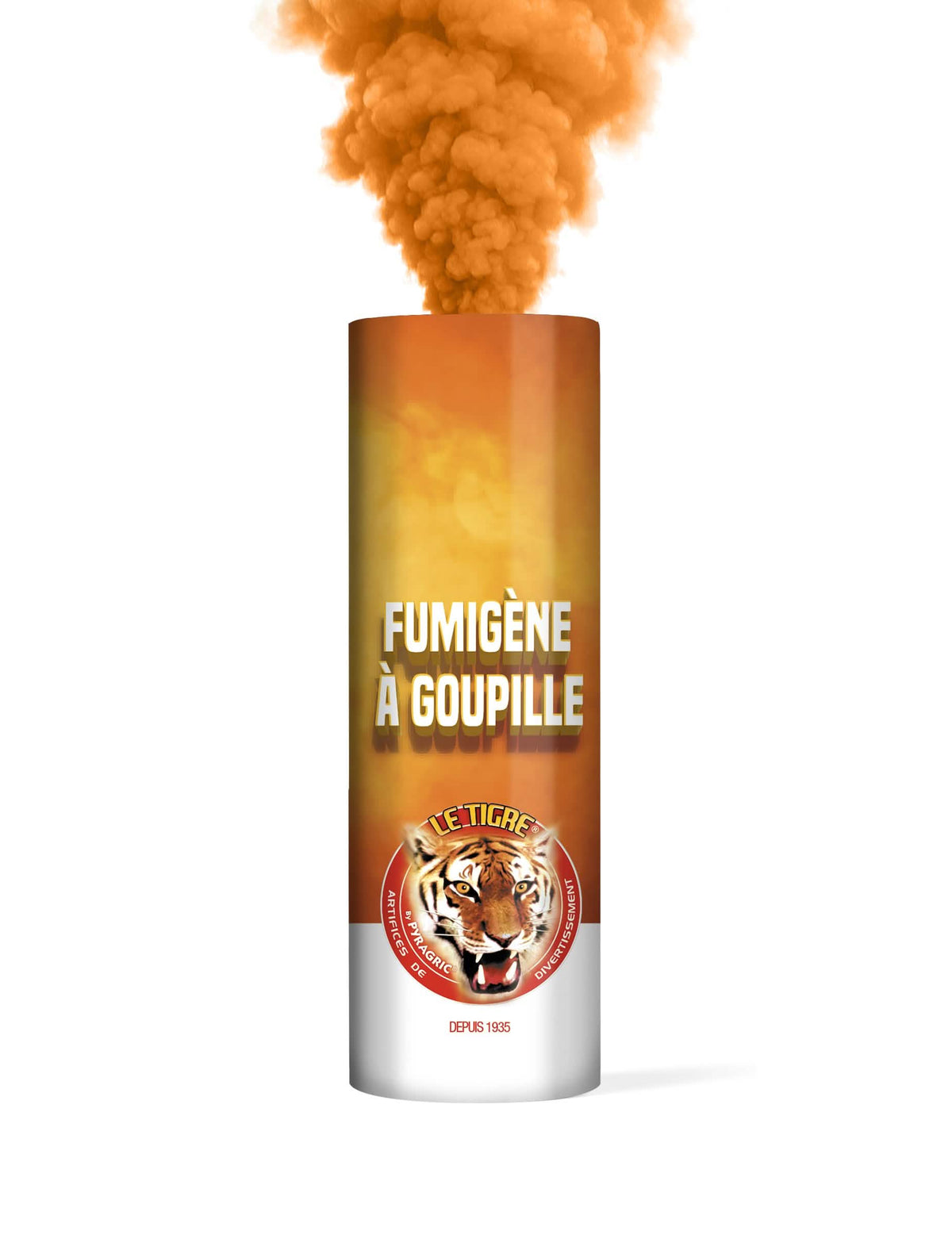 Effet de fumée orange du fumigène à goupille pour adulte orange durée 1 minute