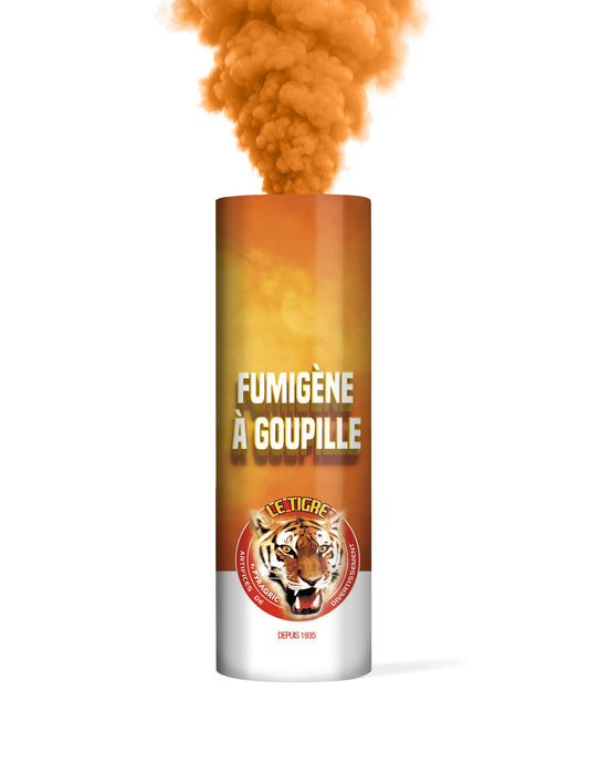 Effet de fumée orange du fumigène à goupille pour adulte orange durée 1 minute