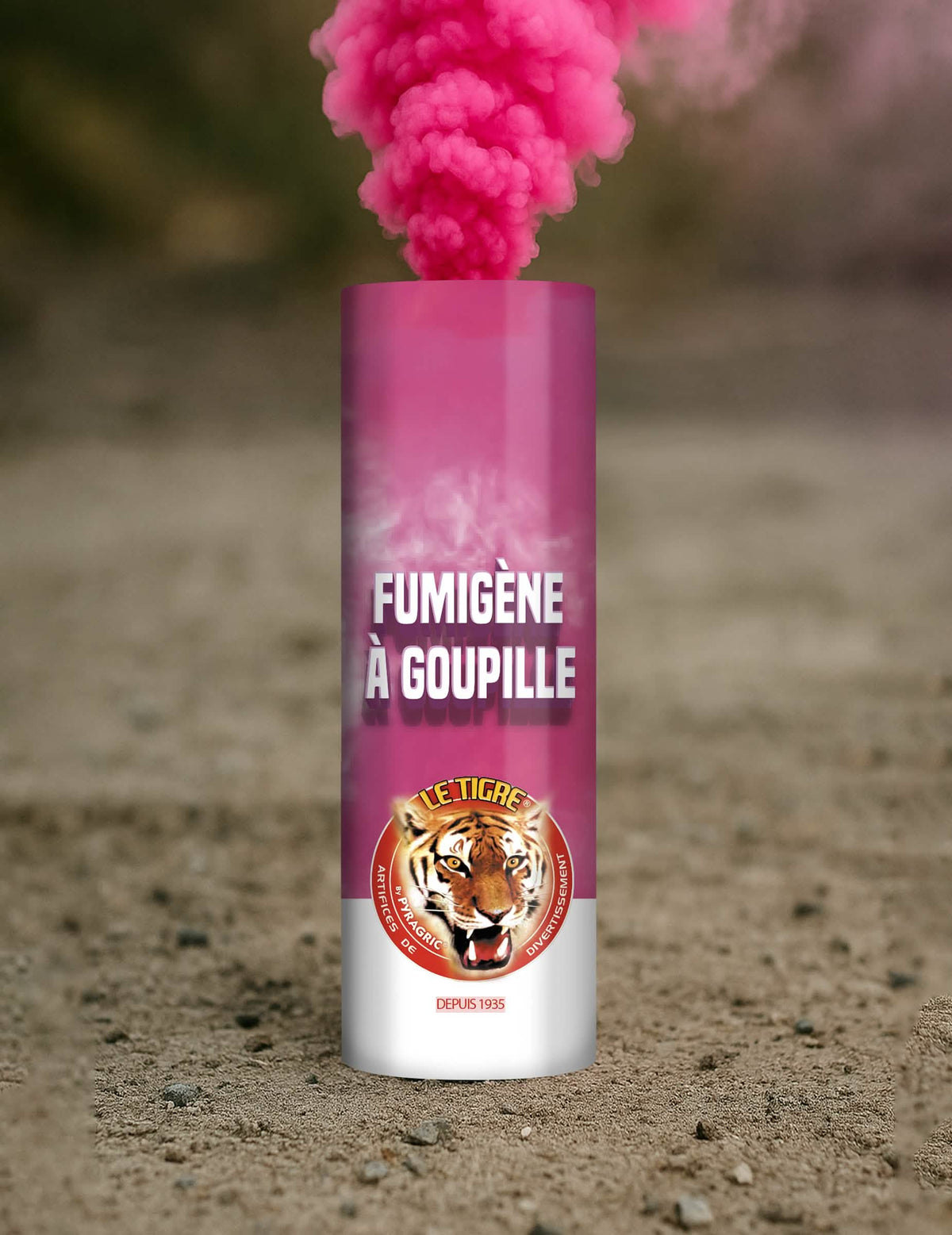 Fumigène à goupille pour fête rose 1 minute