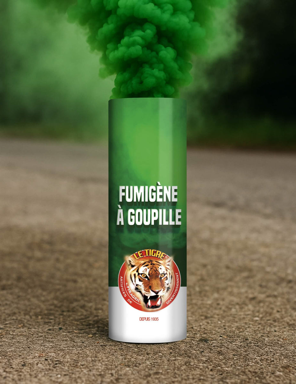 Fumigène à goupille pour fête vert 1 minute
