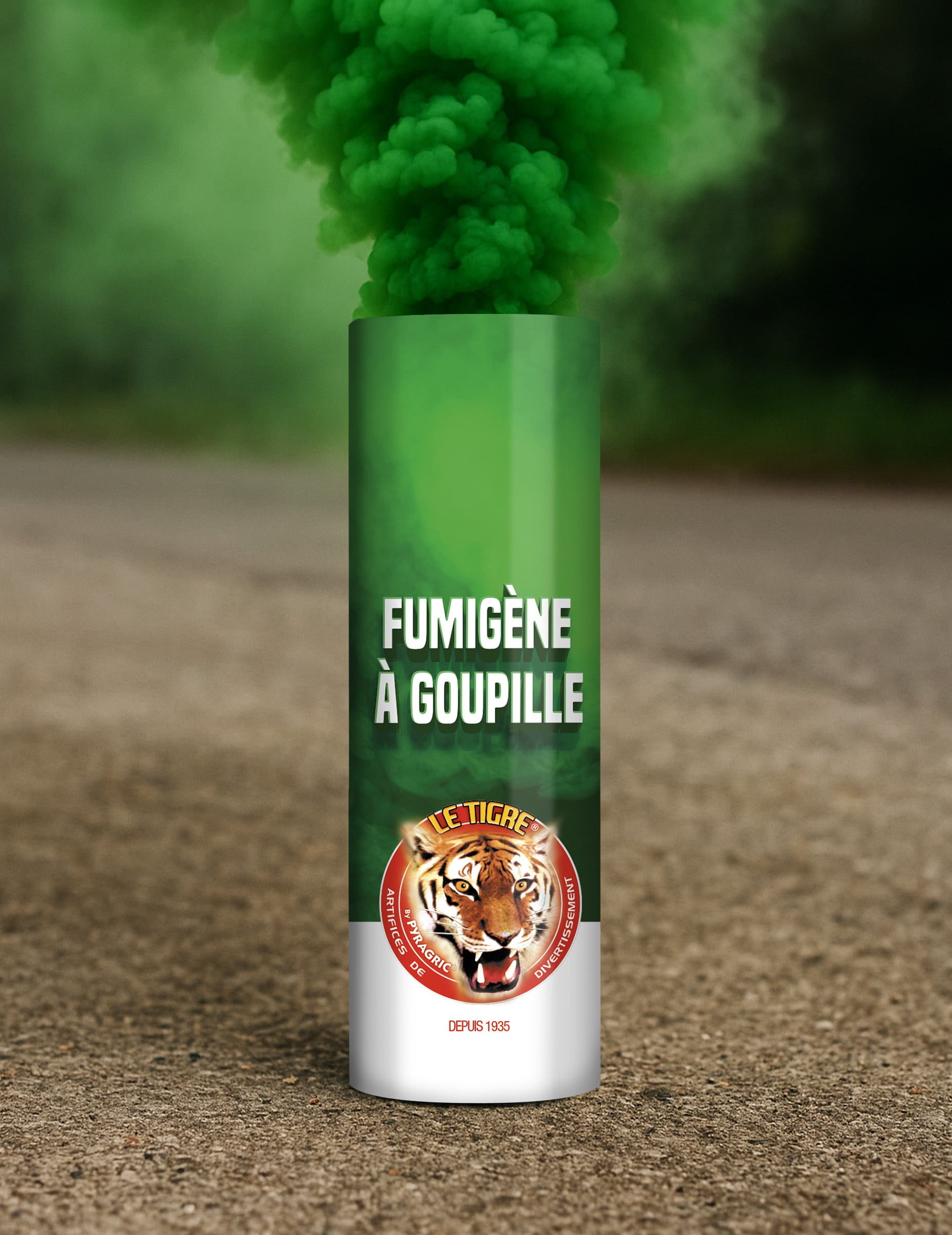 Fumigène à goupille pour fête vert 1 minute