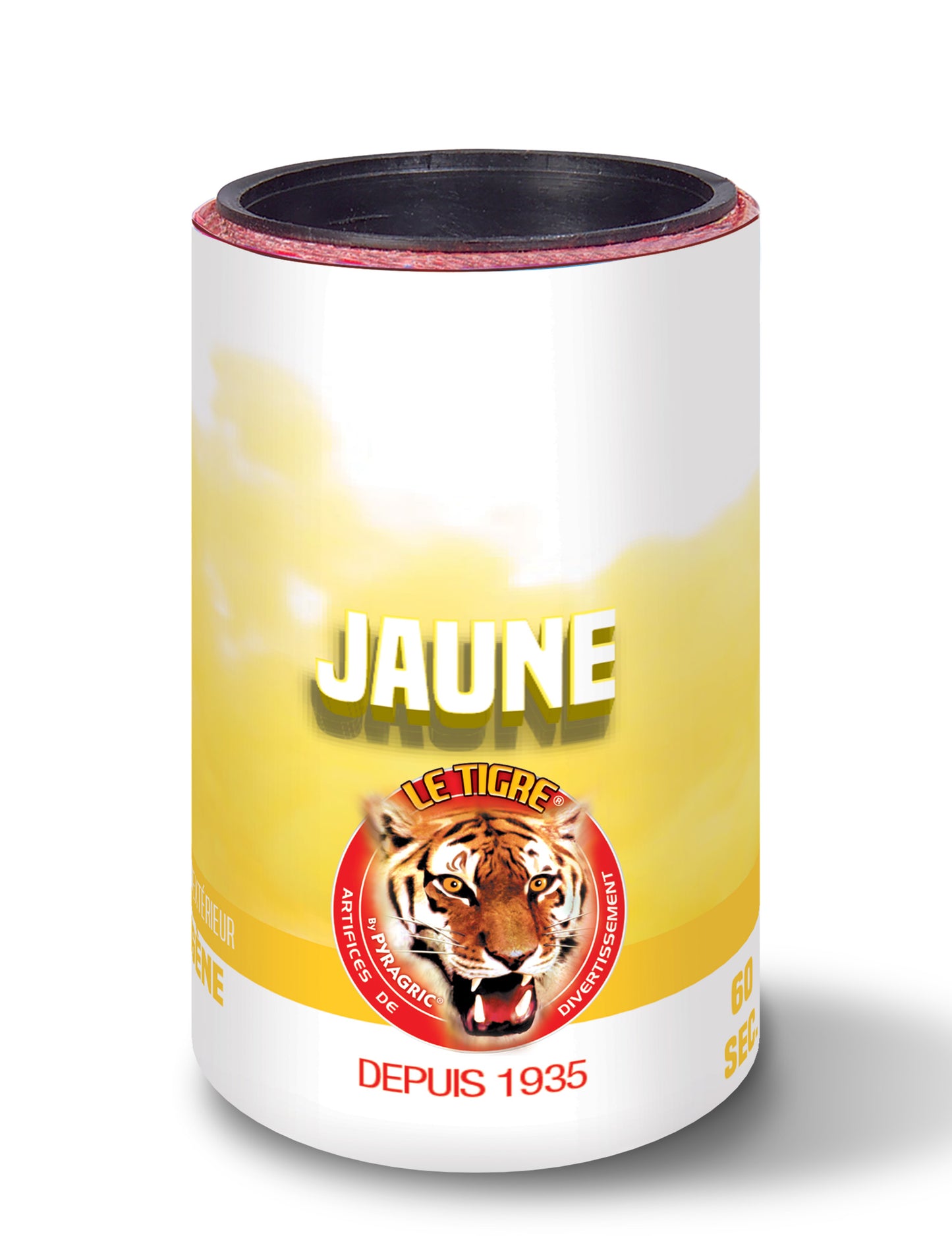 Fumigène en pot pour fête jaune 1 minute