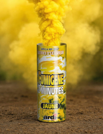 Fumigène en pot jaune 2 minutes pour extérieur