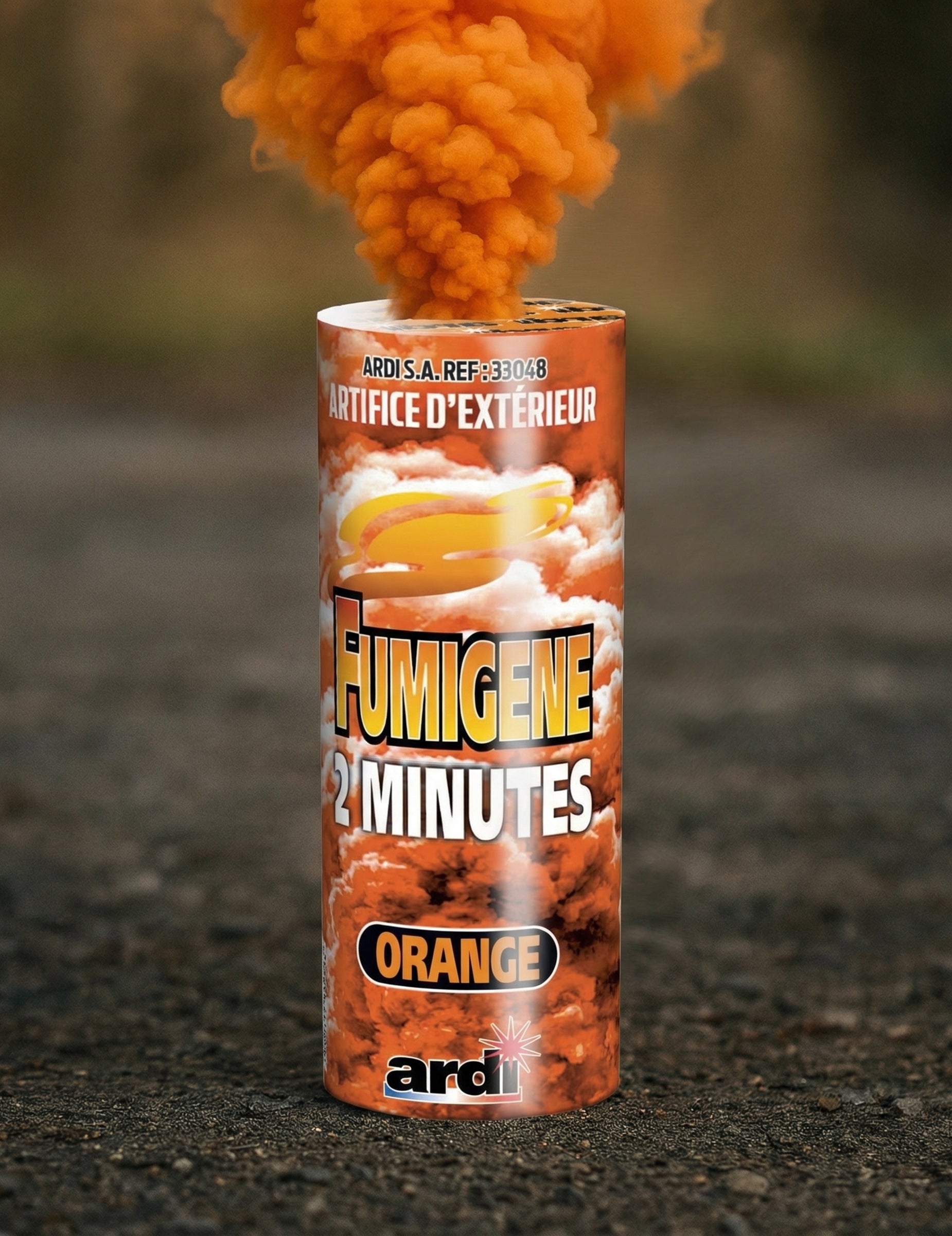 Fumigène en pot 2 minutes pour extérieur orange