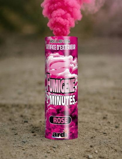 Fumigène en pot 2 minutes pour extérieur rose