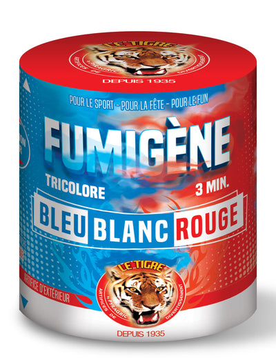 Fumigène en pot tricolore pour la fête bleu blanc rouge 3 minutes