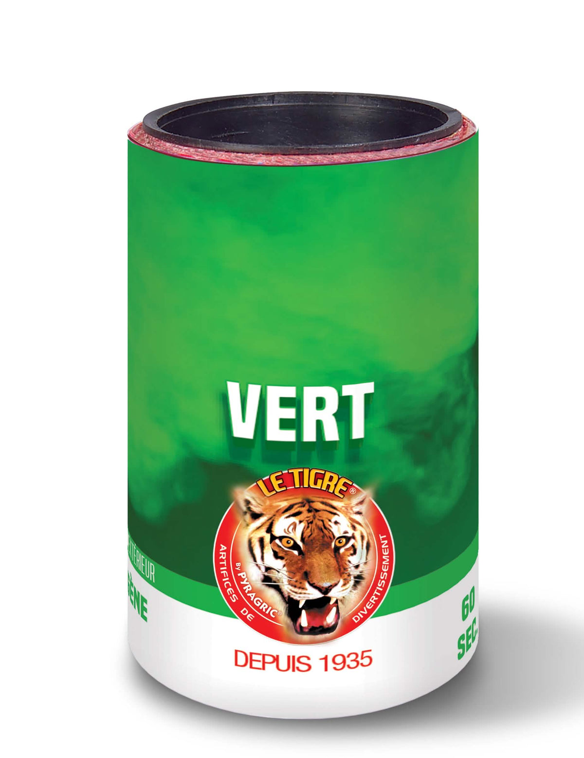 Fumigène en pot pour fête vert durée 1 minute